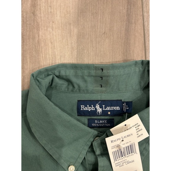 Vintage Ralph Lauren Blake Button Down Shirt 100% Cotton Men's Large NWT Pony - Picture 3 of 6
